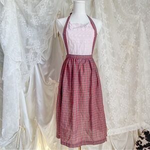 Red Plaid Apron with Cotton Bust